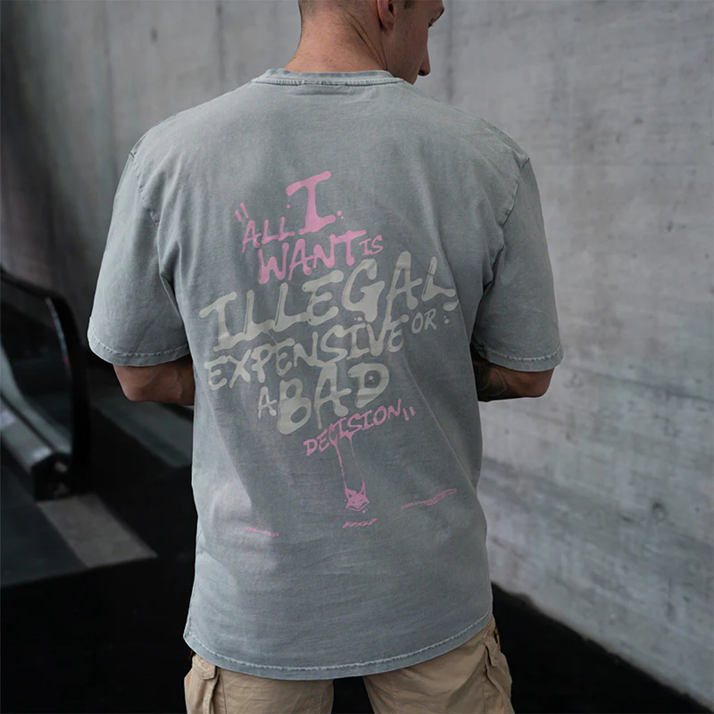FOXED® ALL I WANT IS ILLEGAL OVERSIZE SHIRT STONEWASHED - Image 3
