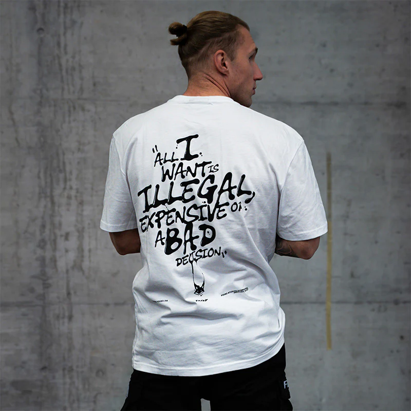 FOXED® ALL I WANT IS ILLEGAL OVERSIZE SHIRT WHITE - Image 3