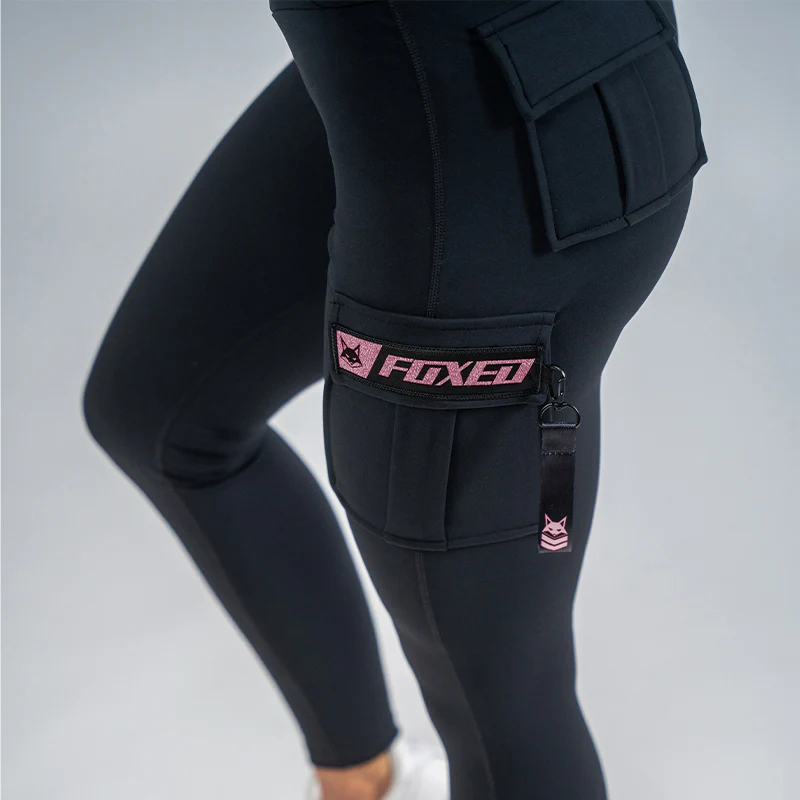 FOXED® CARGO LEGGINGS 3-POCKET GLITTER ROSE - Image 4