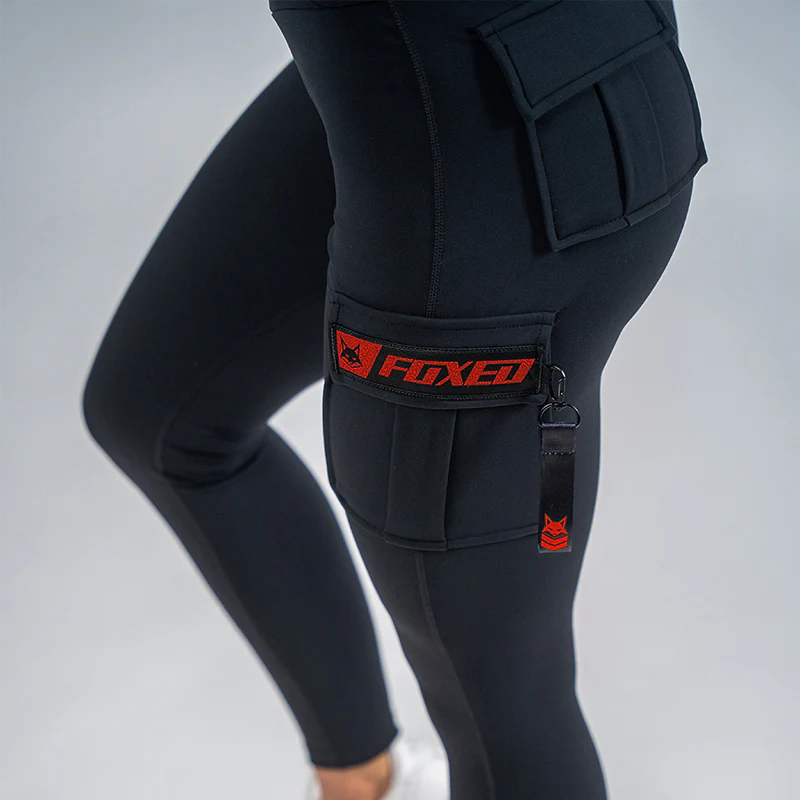 FOXED® CARGO LEGGINGS 3-POCKET GLITTER RED - Image 2
