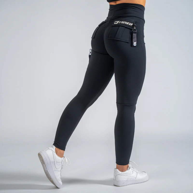 FOXED® CARGO LEGGINGS 3-POCKET GLITTER SILVER - Image 2