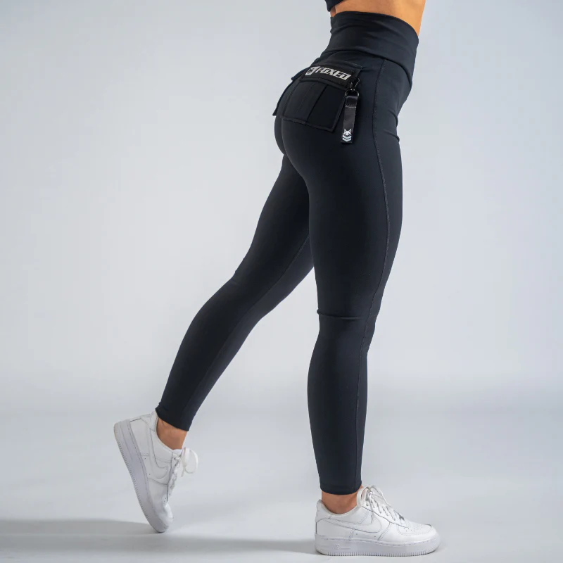 FOXED® CARGO LEGGINGS 3-POCKET GLITTER SILVER - Image 3