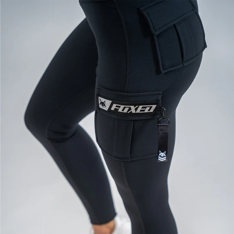 FOXED® CARGO LEGGINGS 3-POCKET GLITTER SILVER - Image 8
