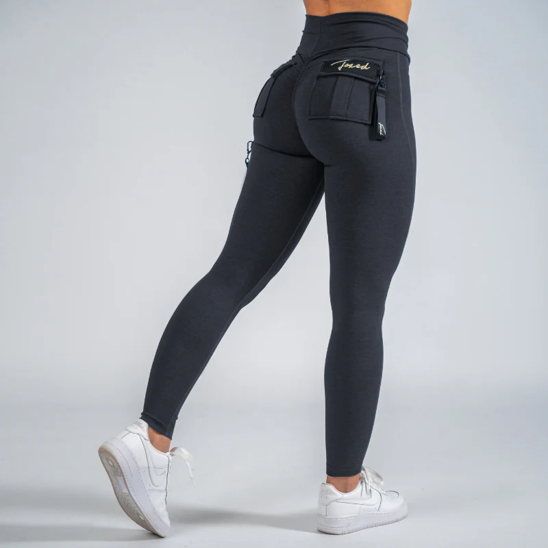 FOXED® CARGO LEGGINGS 3-POCKET SIGNATURE DENIM BLACK (BLUE TINT) - Image 2