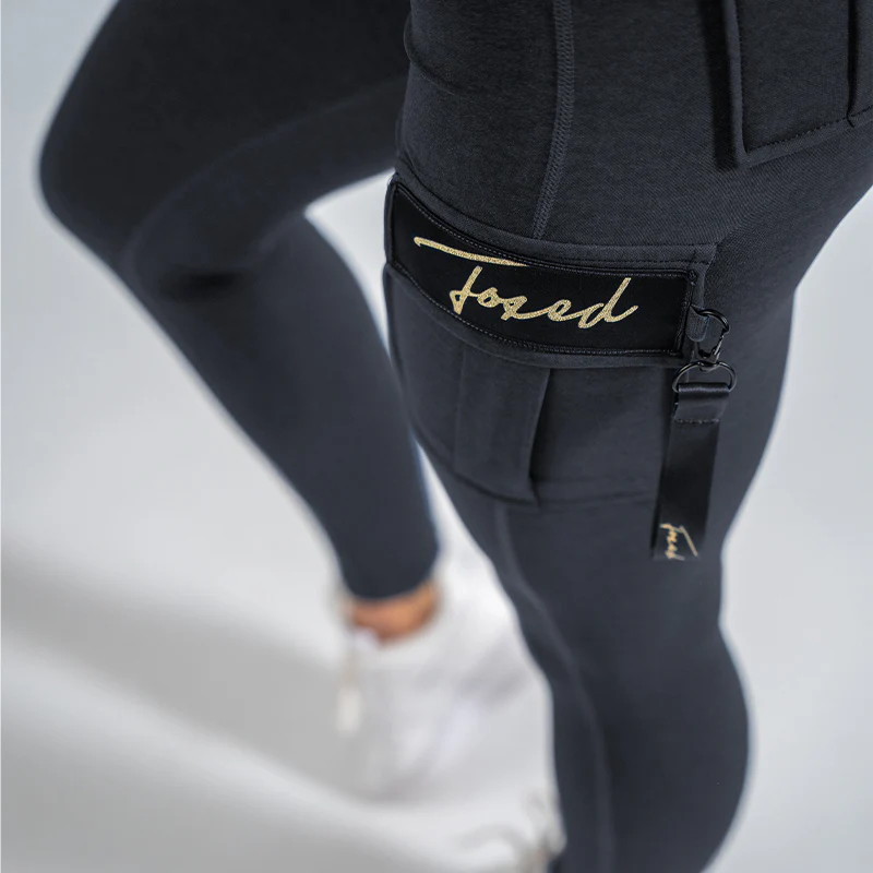 FOXED® CARGO LEGGINGS 3-POCKET SIGNATURE DENIM BLACK (BLUE TINT) - Image 4