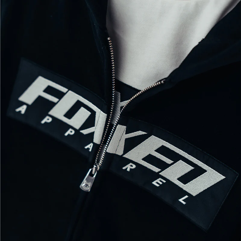 FOXED® "CLASSIC V2" UNISEX ZIP HOODIE BLACK HEAVY - Image 5