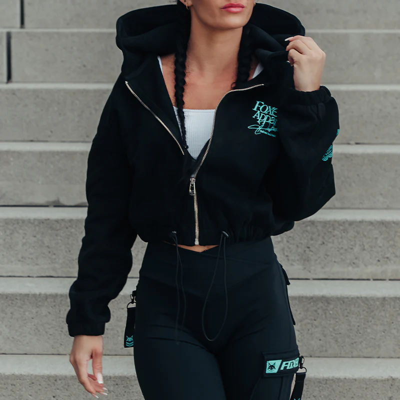 FOXED® DEDICATION CROPPED ZIPPER BLACK/MINT - Image 4