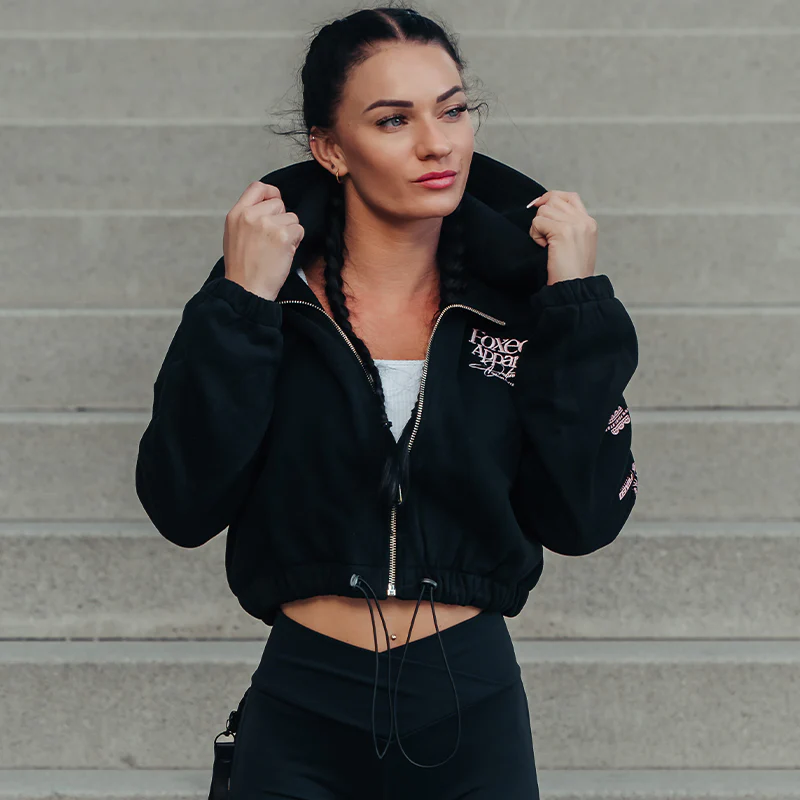 FOXED® DEDICATION CROPPED ZIPPER BLACK/ROSE - Image 9