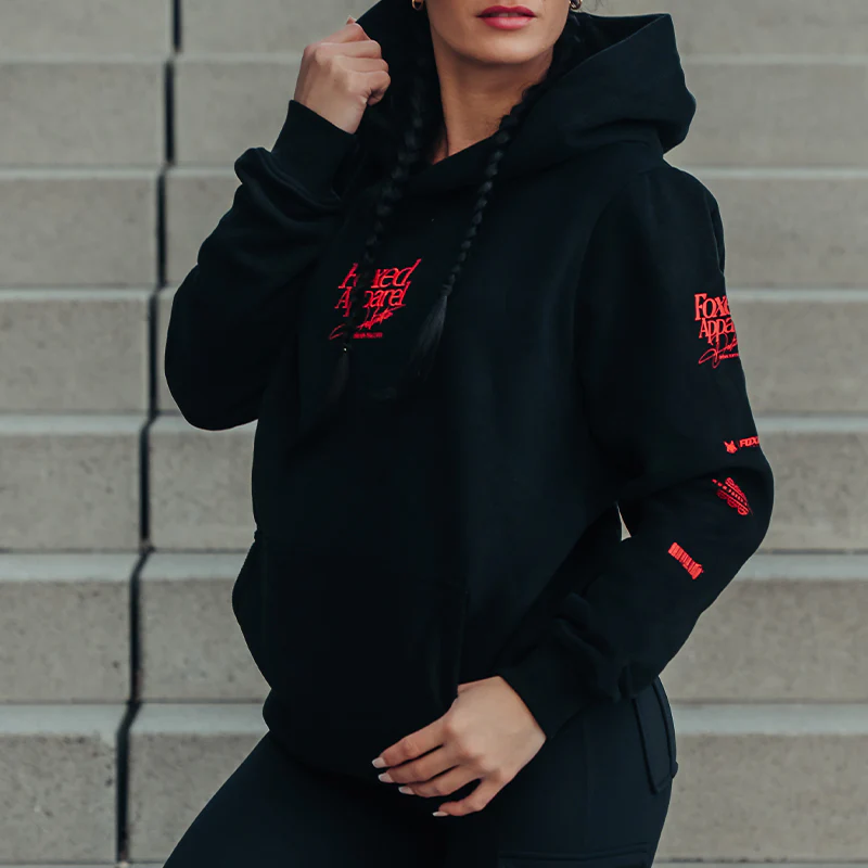 FOXED® DEDICATION PREMIUM HOODIE BLACK/RED WMN - Image 3
