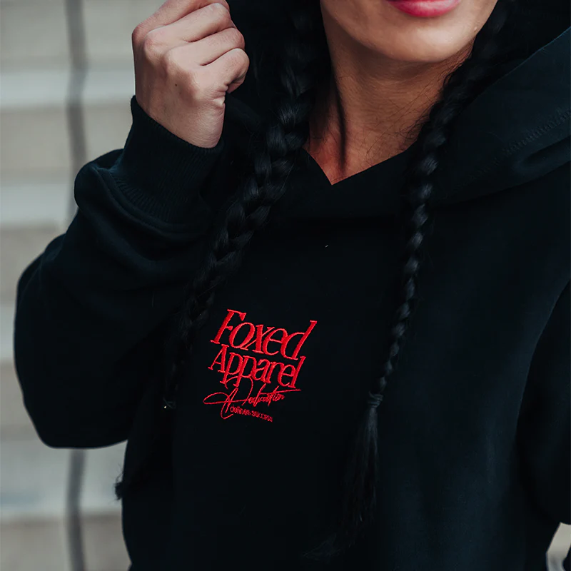 FOXED® DEDICATION PREMIUM HOODIE BLACK/RED WMN - Image 4