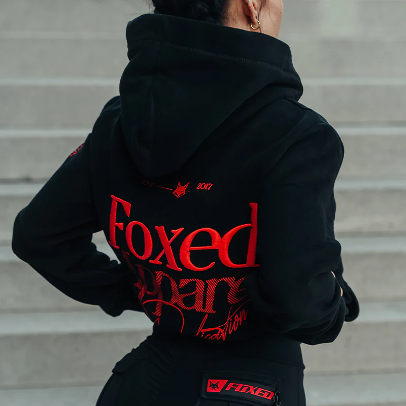 FOXED® DEDICATION PREMIUM HOODIE BLACK/RED WMN - Image 6