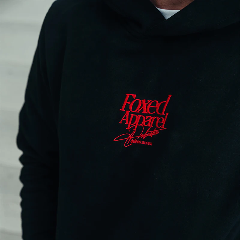 FOXED® DEDICATION PREMIUM UNISEX HOODIE BLACK/RED - Image 4