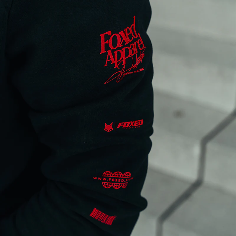 FOXED® DEDICATION PREMIUM UNISEX HOODIE BLACK/RED - Image 5
