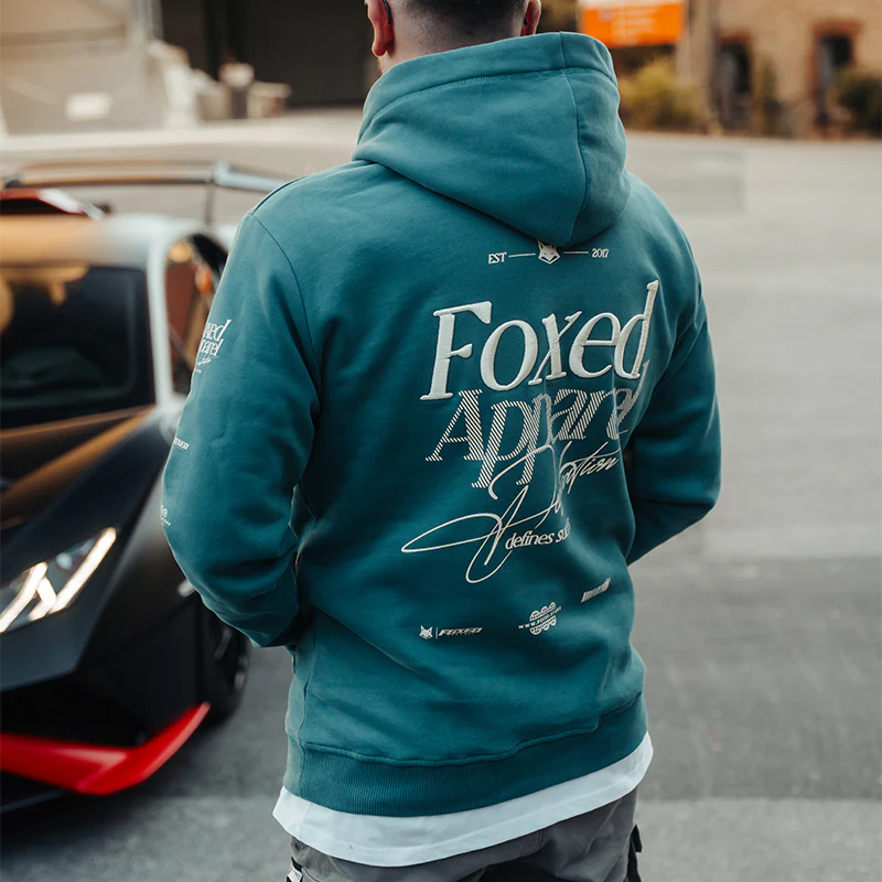 FOXED® DEDICATION PREMIUM UNISEX HOODIE PETROL - Image 4