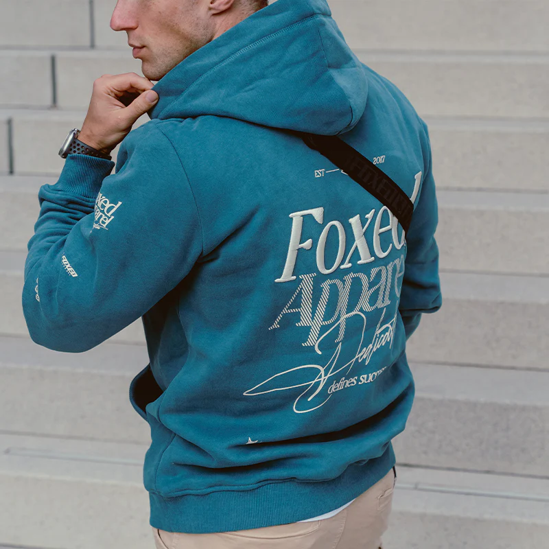 FOXED® DEDICATION PREMIUM UNISEX HOODIE PETROL - Image 9