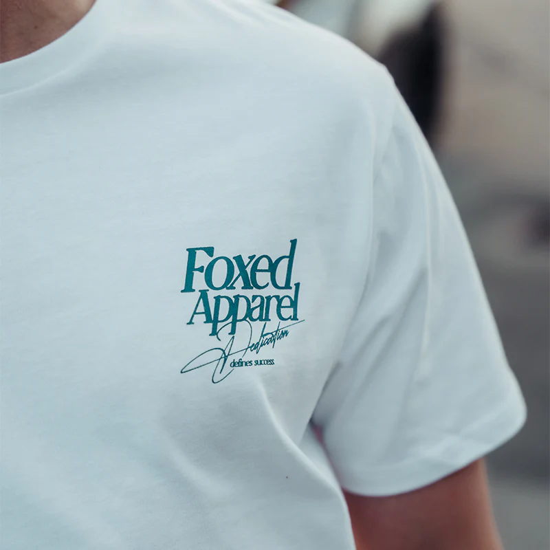 FOXED® DEDICATION REGULAR T-SHIRT UNISEX WHITE/PETROL - Image 4