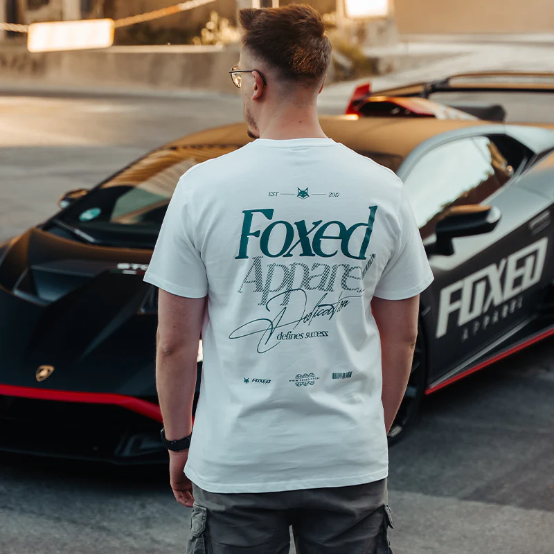 FOXED® DEDICATION REGULAR T-SHIRT UNISEX WHITE/PETROL - Image 7
