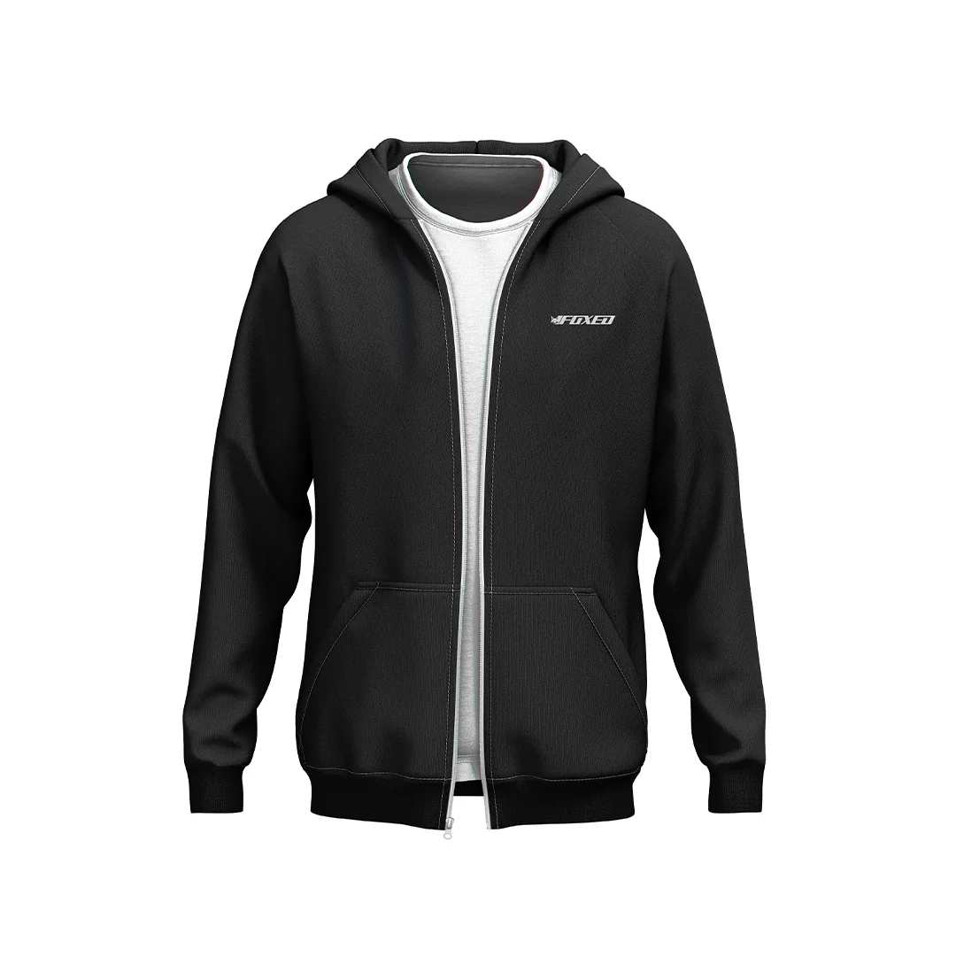 FOXED® EVERYDAY UNISEX ZIP HOODIE BLACK