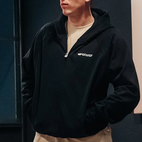 FOXED® EVERYDAY UNISEX ZIP HOODIE BLACK - Image 3