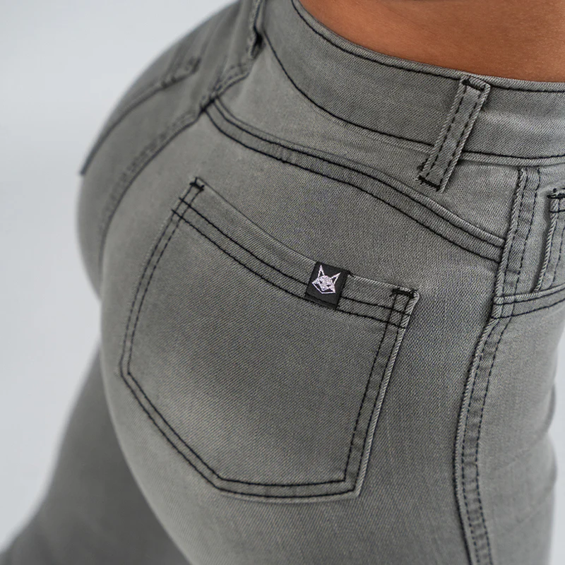 FOXED® HIGH-WAISTED SKINNY JEANS GREY - Image 3