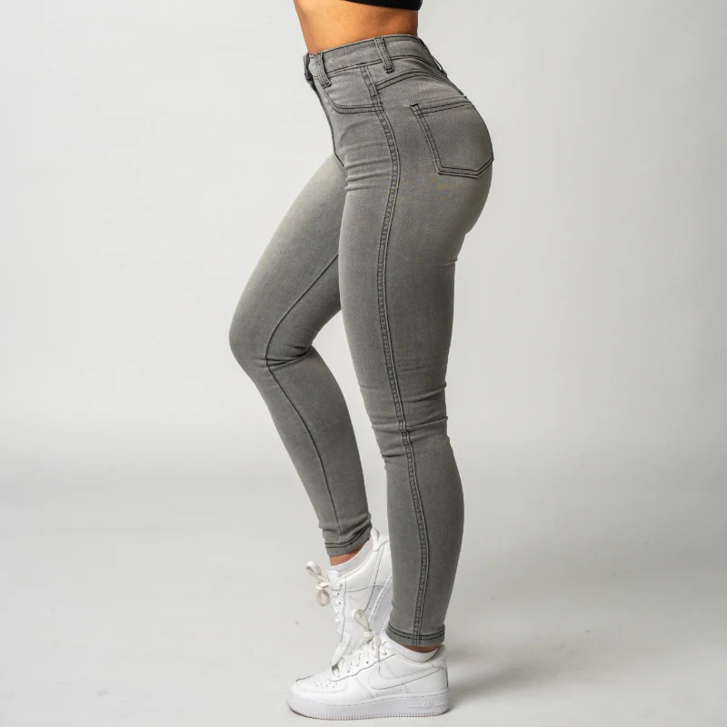 FOXED® HIGH-WAISTED SKINNY JEANS GREY - Image 7