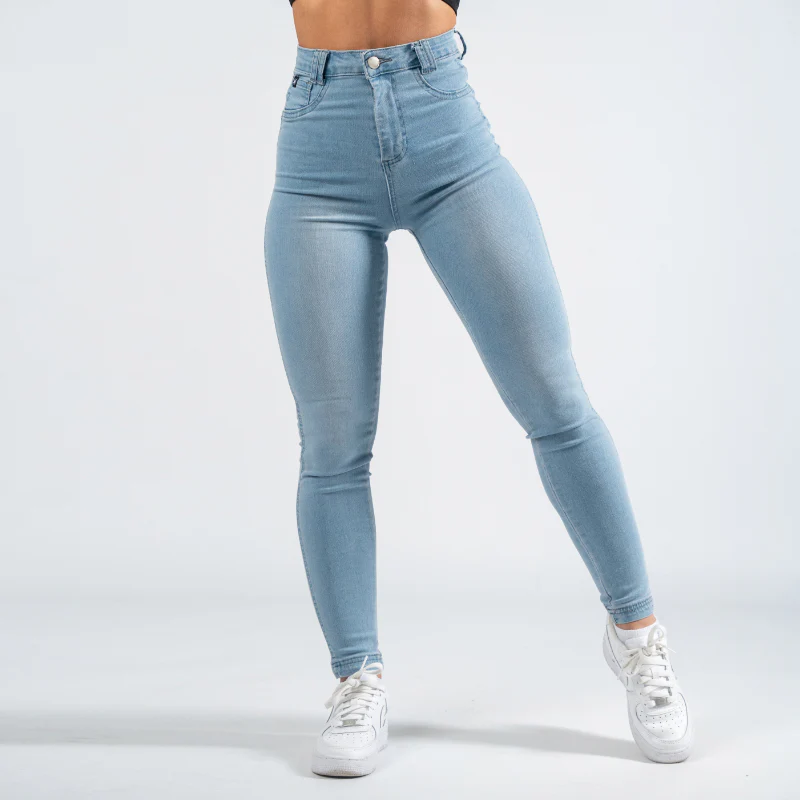 FOXED® HIGH-WAISTED SKINNY JEANS LIGHT BLUE - Image 4
