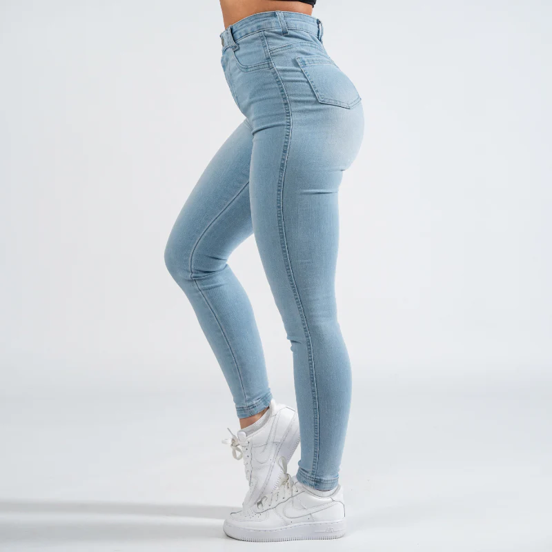 FOXED® HIGH-WAISTED SKINNY JEANS LIGHT BLUE - Image 6