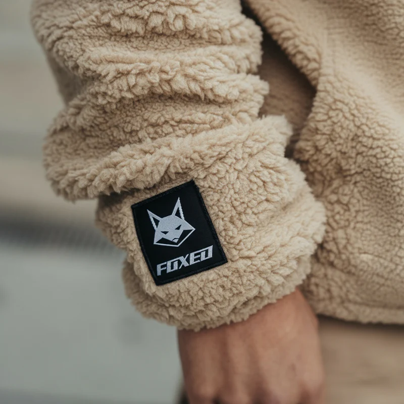 FOXED® HOODED TEDDY SHERPA JACKET CREME (EXTRA HEAVY) - Image 2