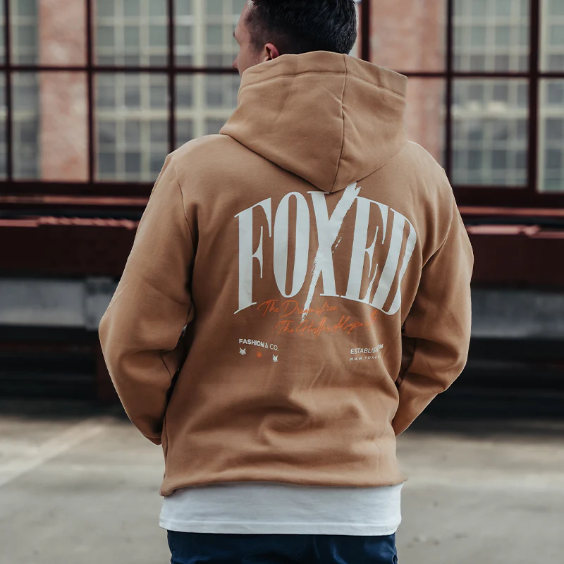 FOXED® "HUSTLE" UNISEX HOODIE CARAMEL - Image 3