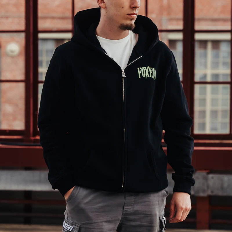 FOXED® "HUSTLE" UNISEX ZIP HOODIE MIDNIGHT OASIS - Image 4