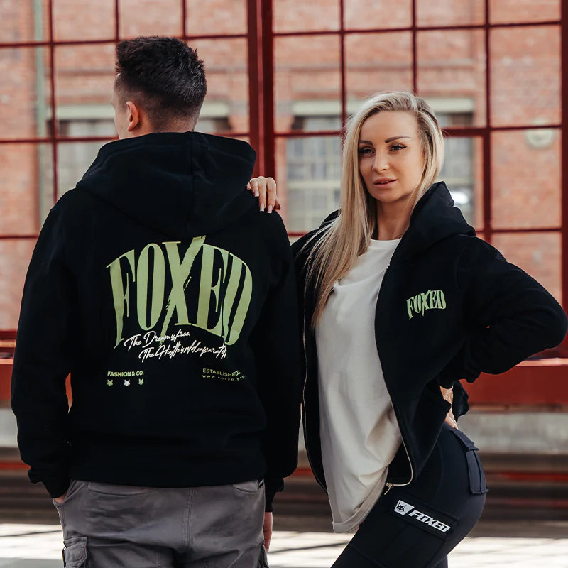 FOXED® "HUSTLE" UNISEX ZIP HOODIE MIDNIGHT OASIS - Image 5