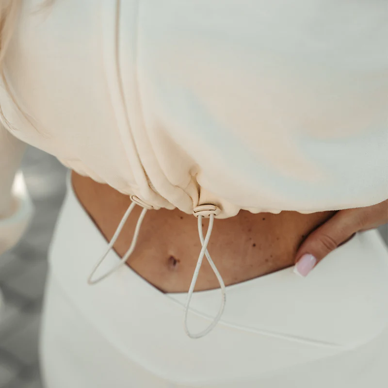 FOXED® INFINITY CROPPED WOMEN HOODIE ZIPPER COCONUT MILK - Image 8