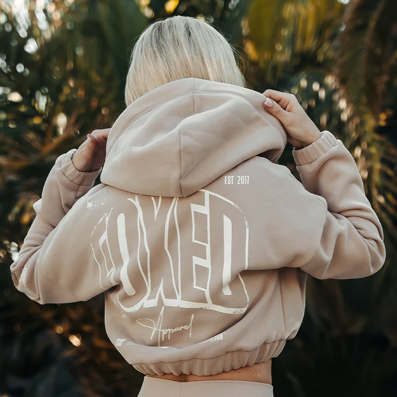 FOXED® INFINITY CROPPED WOMEN HOODIE ZIPPER MUSHROOM - Image 3