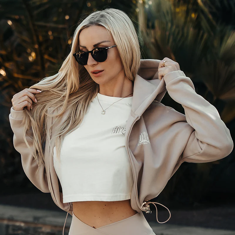 FOXED® INFINITY CROPPED WOMEN HOODIE ZIPPER MUSHROOM - Image 4