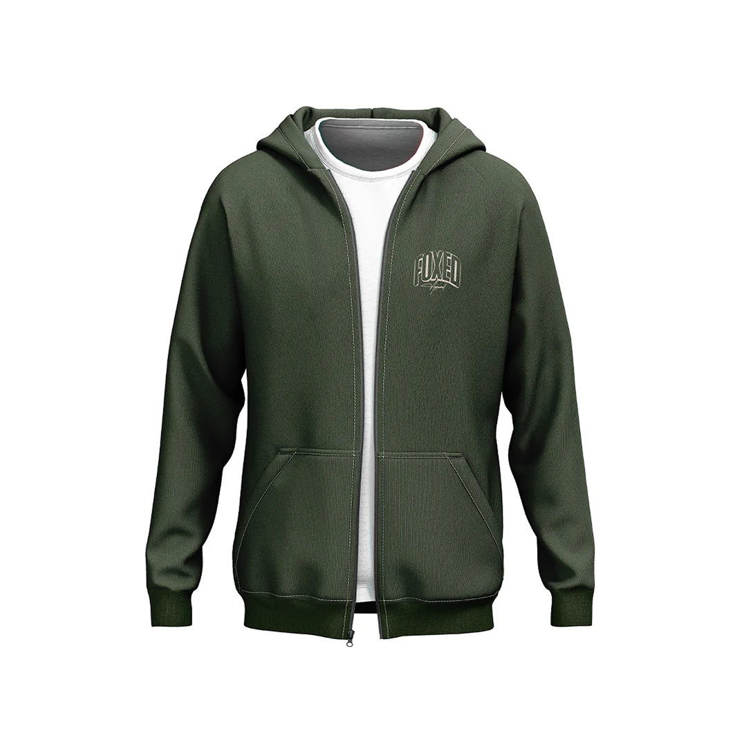 FOXED® INFINITY UNISEX ZIP HOODIE FOREST GREEN - Image 2