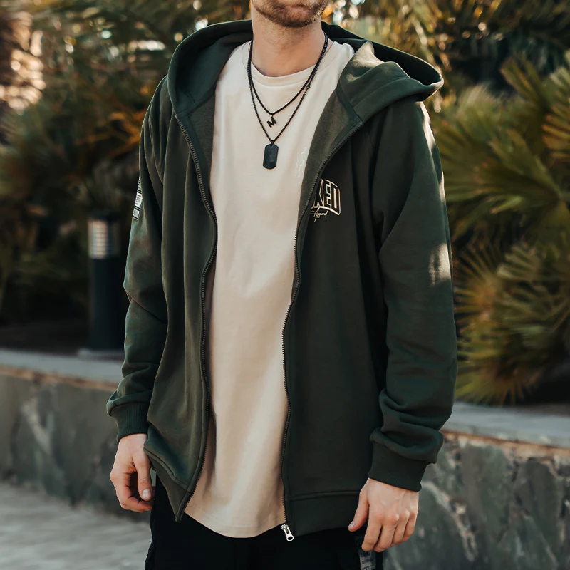 FOXED® INFINITY UNISEX ZIP HOODIE FOREST GREEN - Image 5