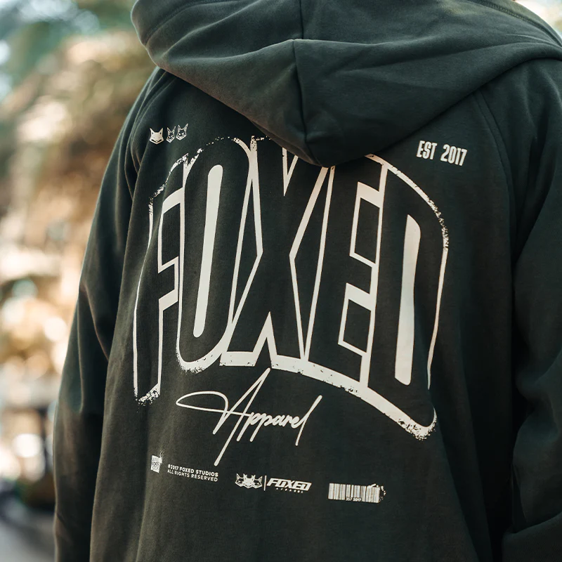 FOXED® INFINITY UNISEX ZIP HOODIE FOREST GREEN - Image 6