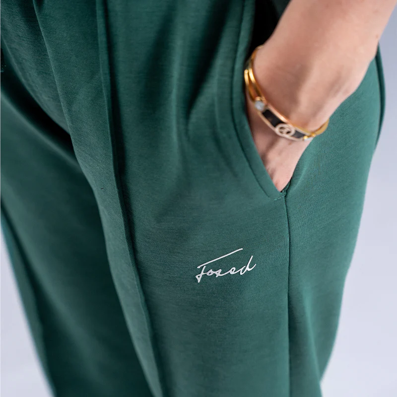 FOXED® "MIA" WIDE LEG CASUAL PANT LUXE GREEN - Image 3