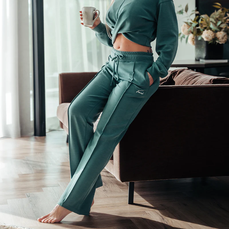 FOXED® "MIA" WIDE LEG CASUAL PANT LUXE GREEN - Image 7
