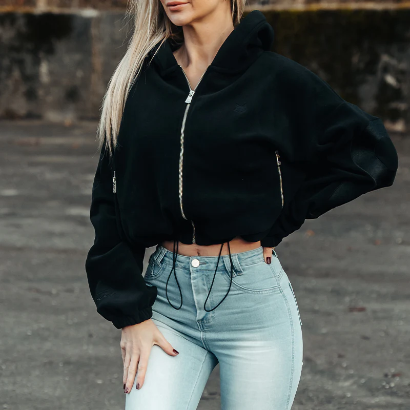 FOXED® STUDIOSTATE FLEECE CROPPED JACKET BLACK - Image 8