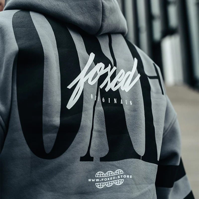 FOXED® URBAN UNISEX HOODIE GREY - Image 3