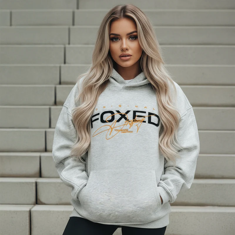FOXED® VARSITY HOODIE HEATHER GREY WMN - Image 4