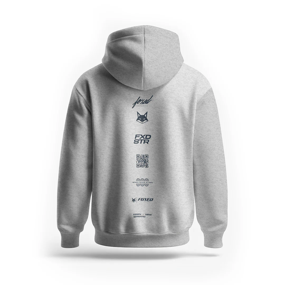 FOXED® VARSITY UNISEX HOODIE HEATHER GREY - Image 2